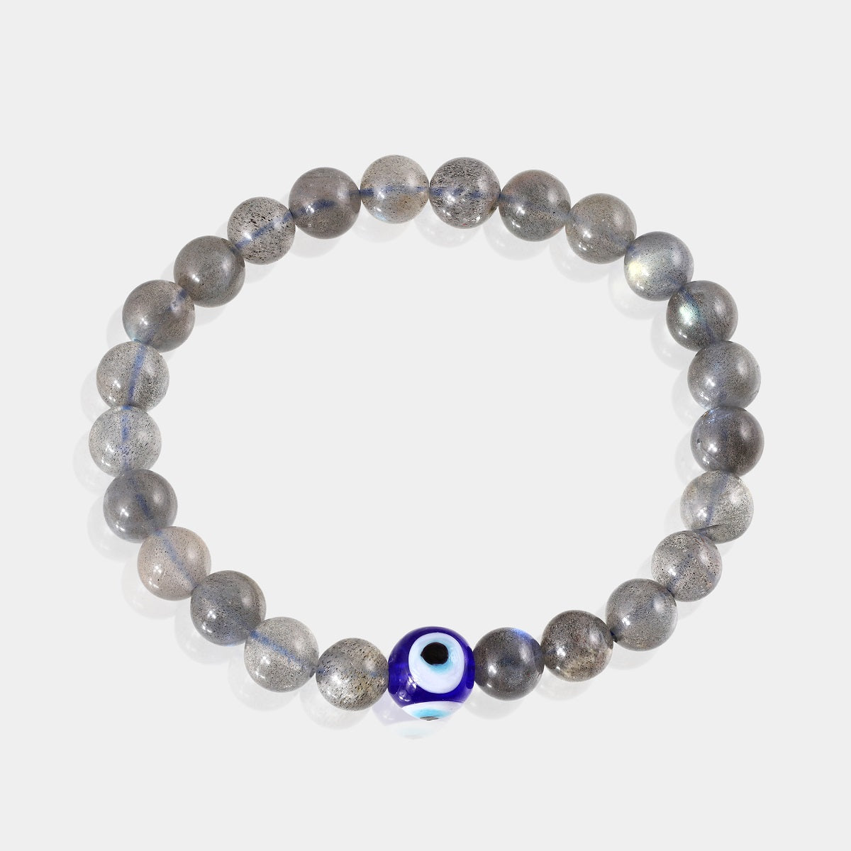 Smooth Round Gray Labradorite Gemstone Beads