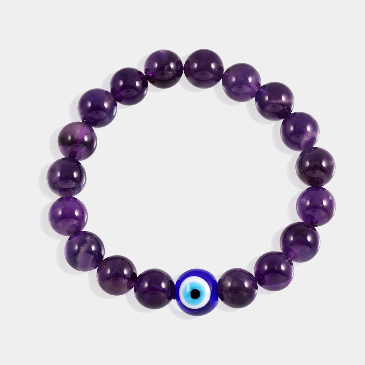 Smooth Round Purple Amethyst Gemstone Beads