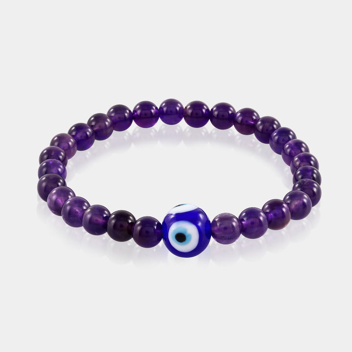 Amethyst Friendship Bracelet - Handmade Stretch Design