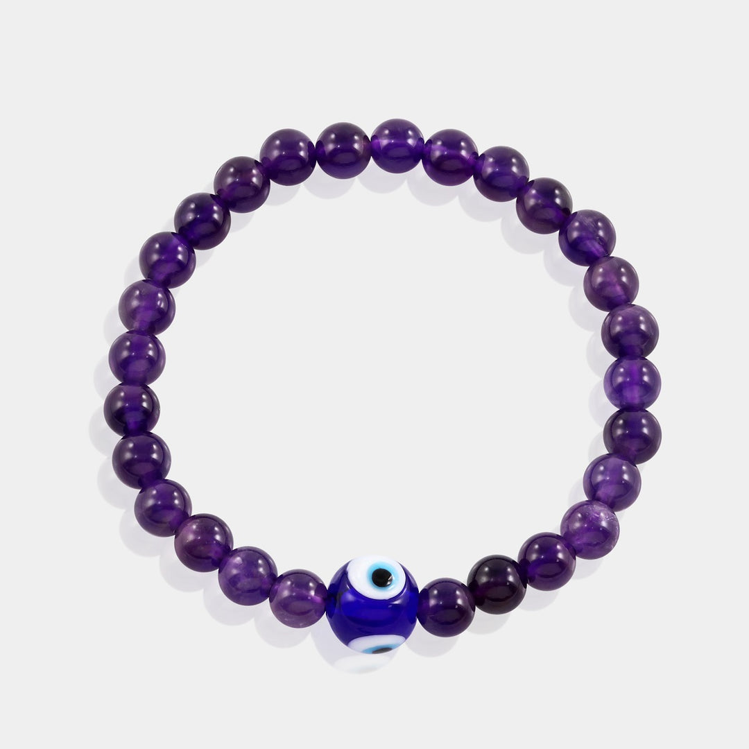 Smooth Round Purple Amethyst Gemstone Beads