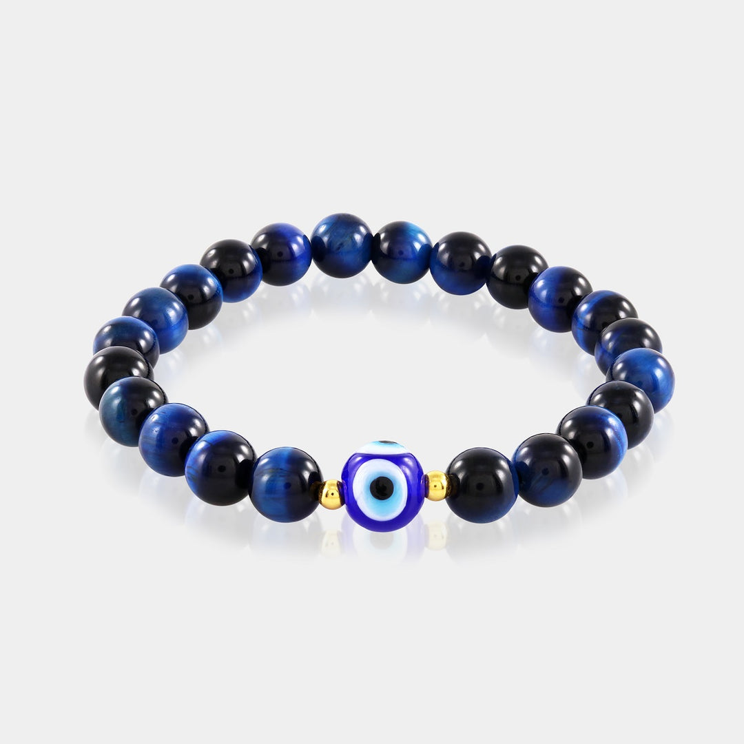 Natural Blue Tiger's Eye Friendship Bracelet from Gemstone Collection