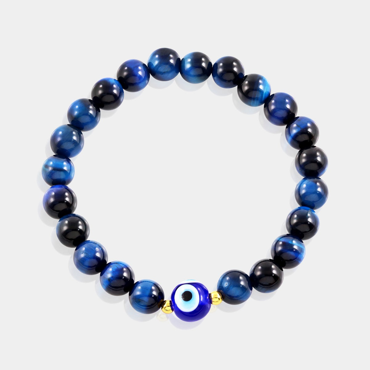 Smooth Round Blue Tiger's Eye Beads with Calming Blue Hues