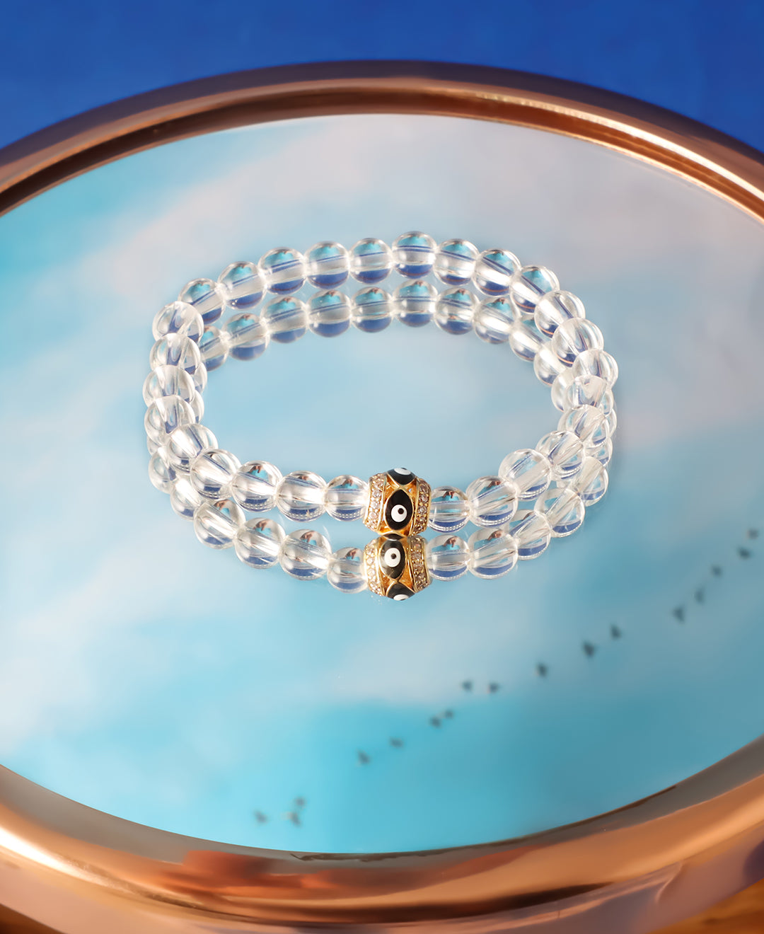Natural Crystal Quartz Bracelet on Wrist - Healing Gemstone Jewelry