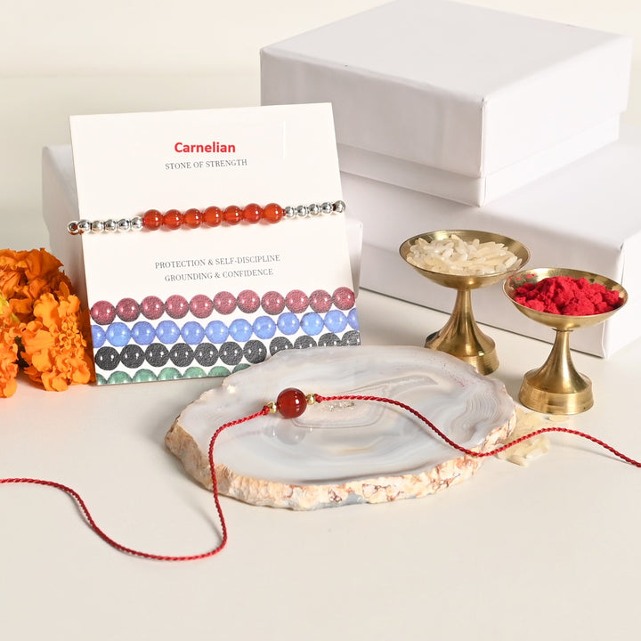 Carnelian Rakhi Combo - Vitality & Courage