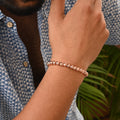 Rose Gold Hematite Stretch Bracelet: Smooth round 6mm beads in captivating rose gold hue