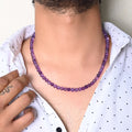 Men's Amethyst Gemstone Silver Necklace: Sophistication meets spirituality