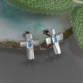 Two Aquamarine Silver Earrings in Prong Setting