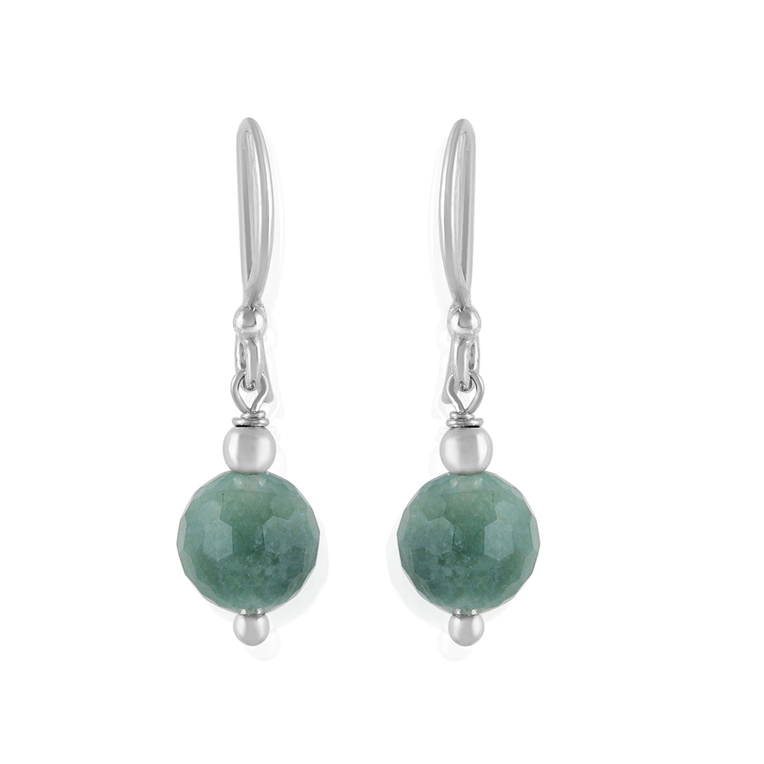 Green Quartz Silver Earrings