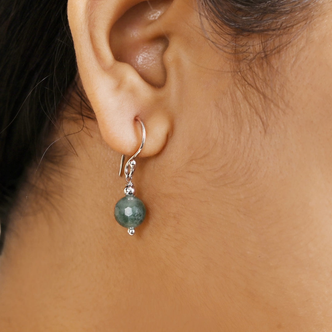 Green Quartz Silver Earrings