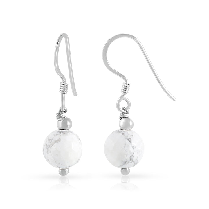 Howlite Silver Earrings