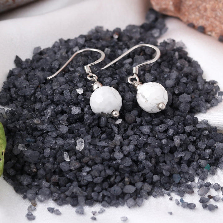 Howlite Silver Earrings