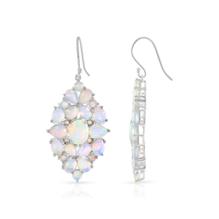 Ethiopian Opal Silver Dangle Earrings