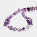 Close-Up of Smooth Nugget Amethyst and Faceted Round Hematite Beads