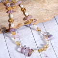 Close-Up of Smooth Nugget Ametrine and Faceted Citrine Beads