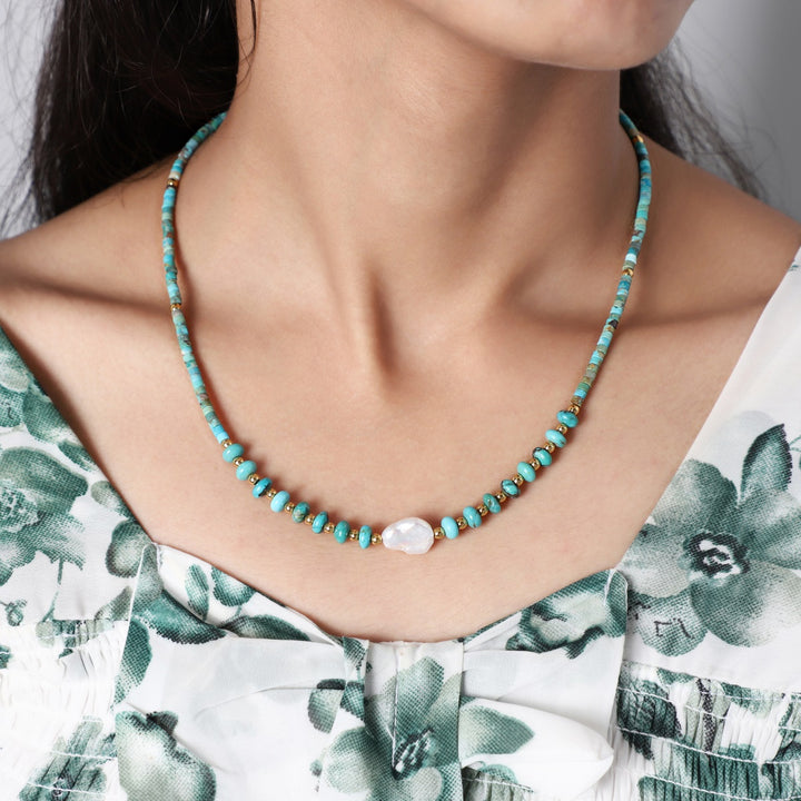 Handcrafted Jewelry with Turquoise, Pearl, and Hematite