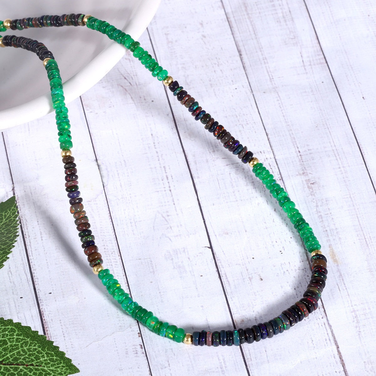 925 Sterling Silver Necklace with Ethiopian Opal