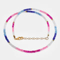 Blue, White, and Pink Opal Gemstone Beads