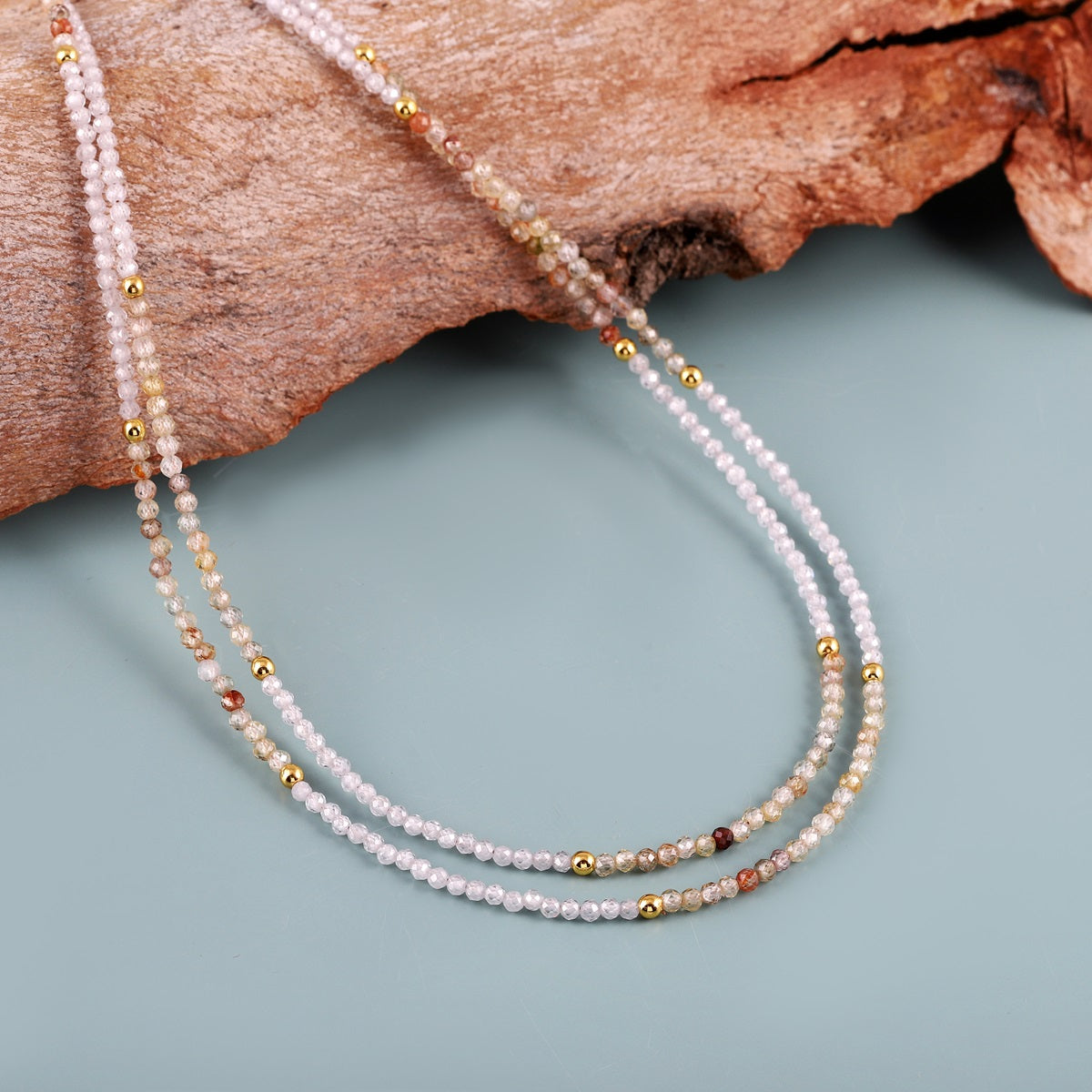 Luxurious Gold Hematite Gemstone Beads in Necklace