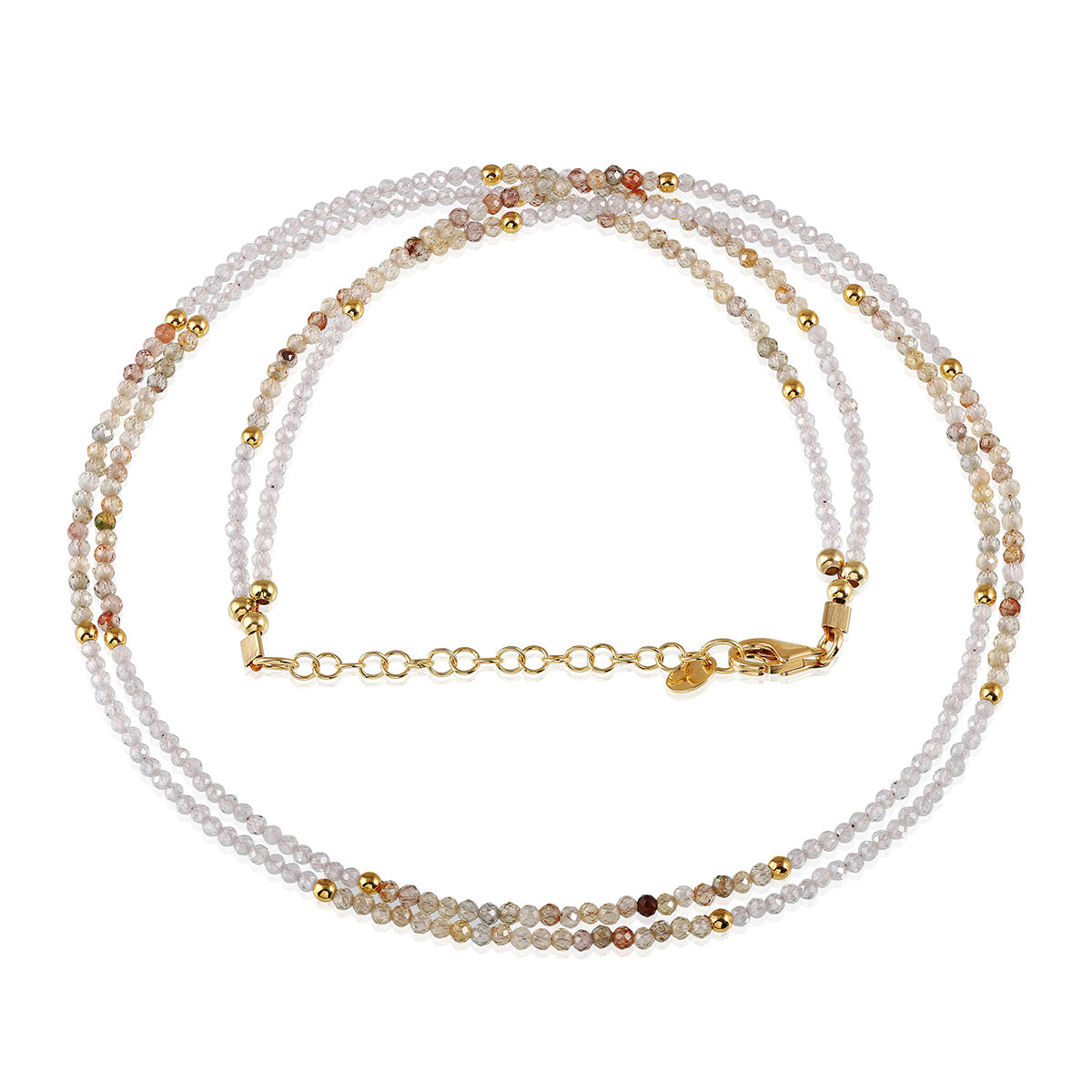 Elegant Handmade Silver Necklace with Zircon and Hematite