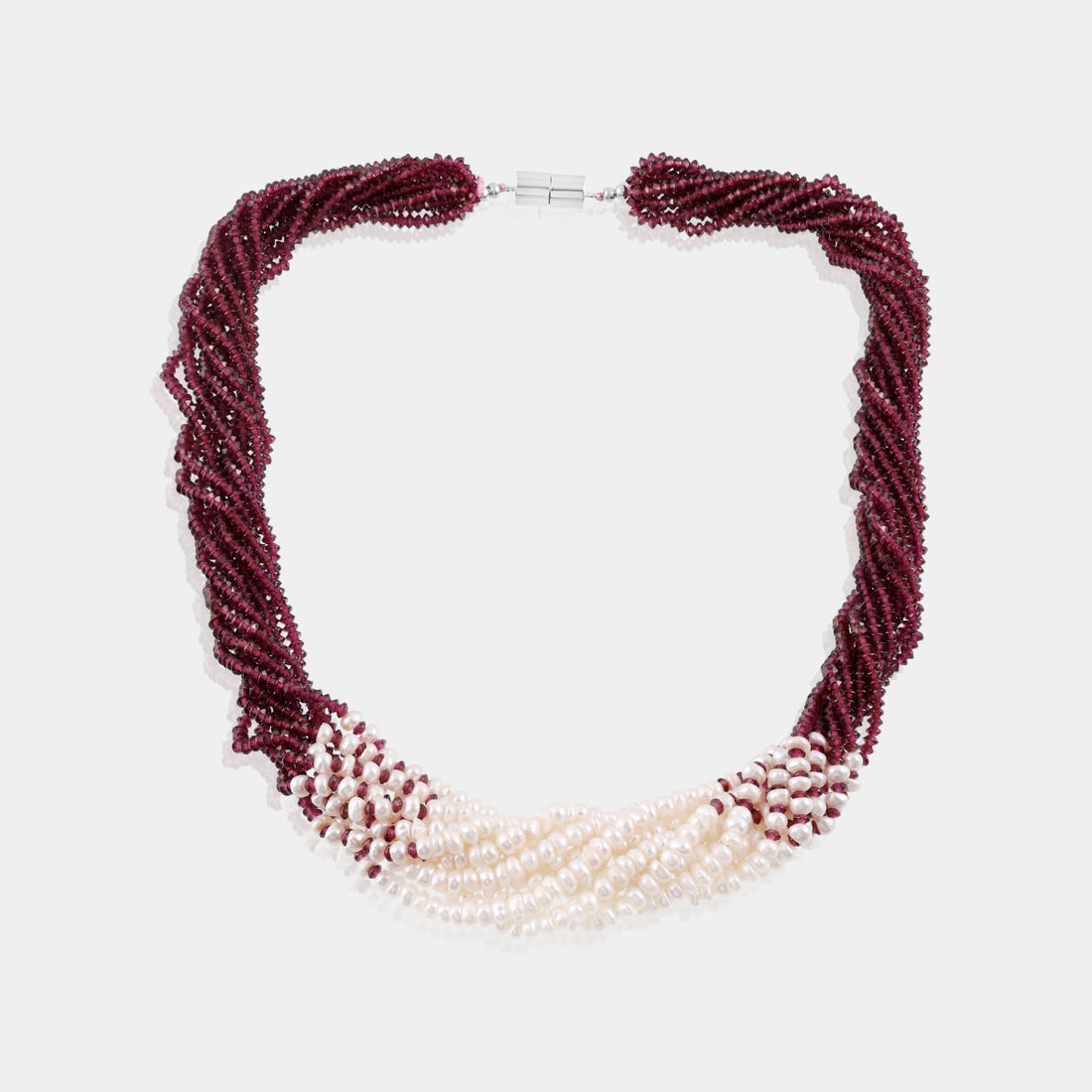 Elegant Garnet and Pearl Necklace