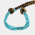 Beautiful Contrast of Golden Tiger's Eye and Blue Turquoise Gemstones