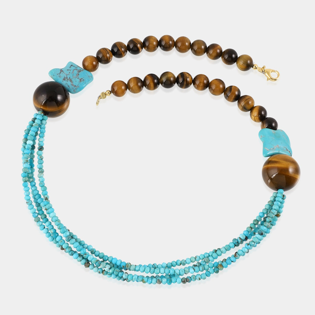 Unique Design featuring Free-Size Turquoise Slices for a Distinctive Look