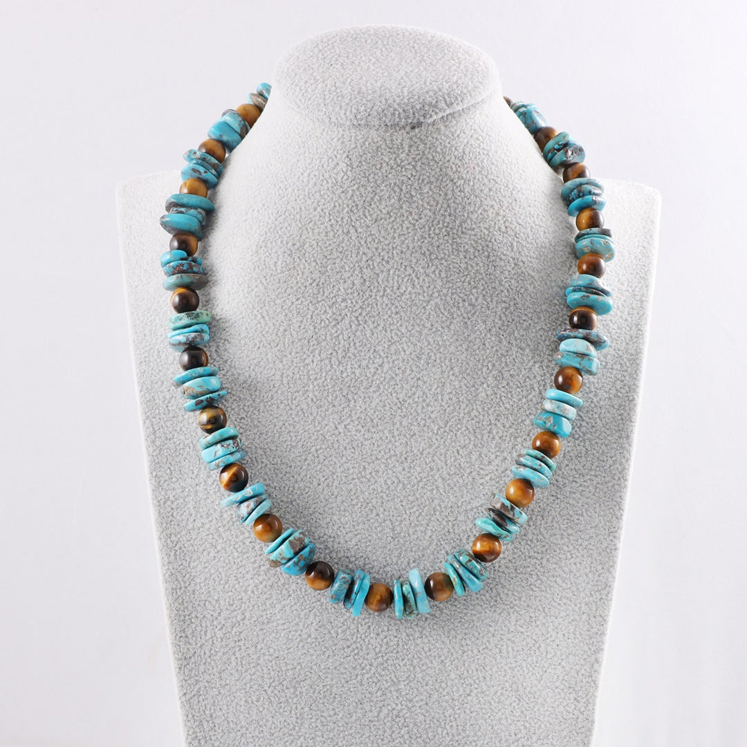 Elegant Handmade Turquoise & Tiger's Eye Necklace