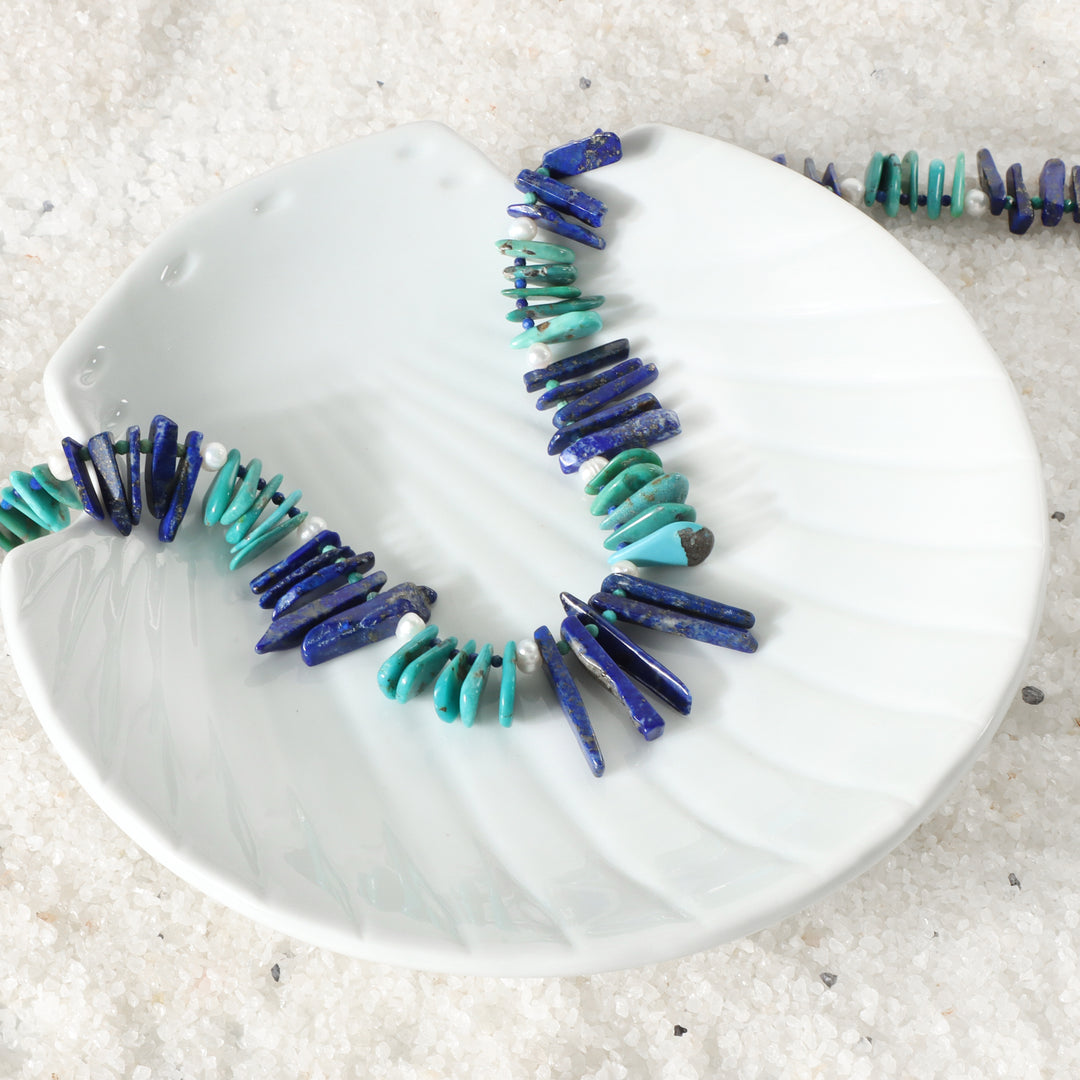 Artisan-Crafted Turquoise & Lapis Lazuli Necklace