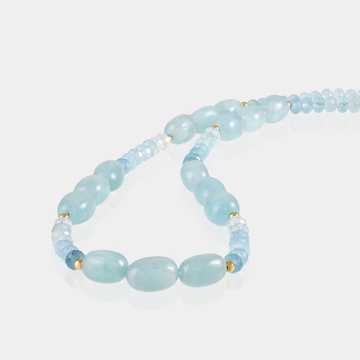 Close-up of Aquamarine Gemstone Beads