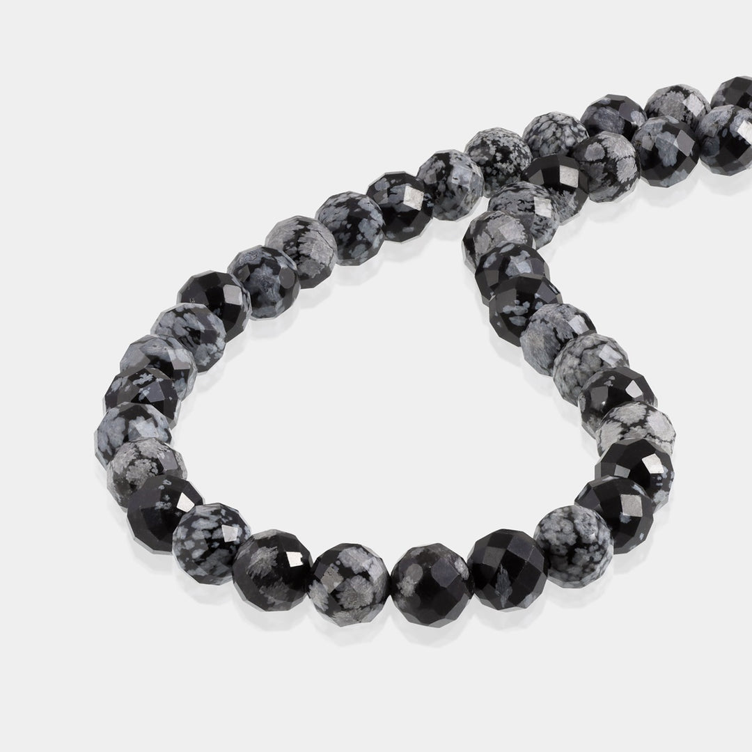 Snowflake Obsidian Gemstone Necklace - Balance and Elegance