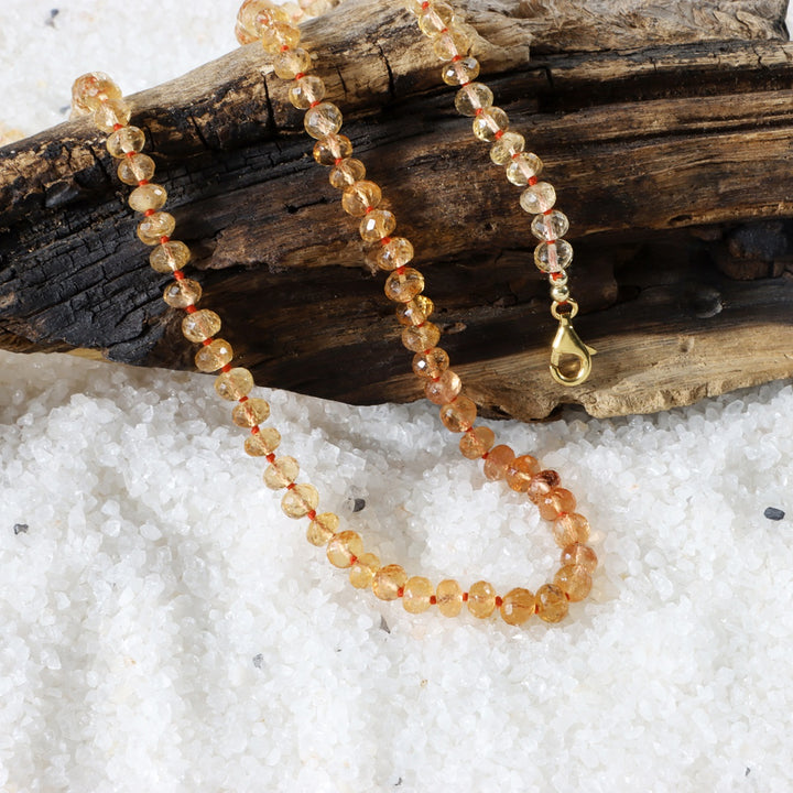 Versatile Silver Necklace with Imperial Topaz Beads