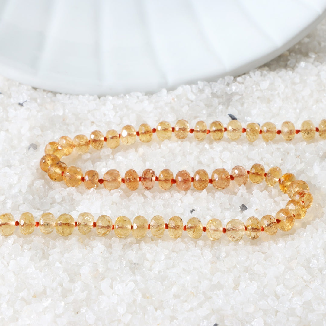 Close-Up of Imperial Topaz Gemstone Beads