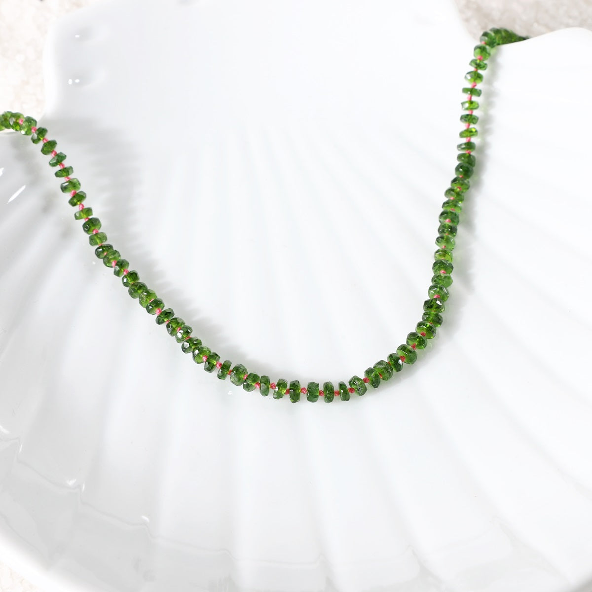 Threaded Chrome Diopside Gemstone Necklace for timeless beauty