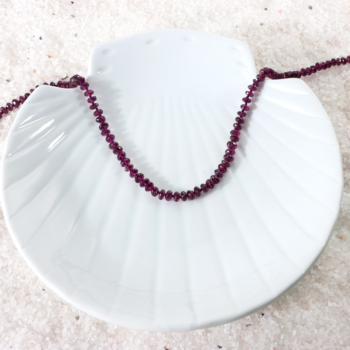Threaded Purple Garnet Gemstone Necklace for timeless beauty