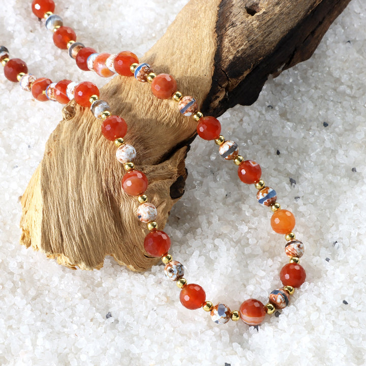 Elegant Agate Gemstone Necklace Ensemble