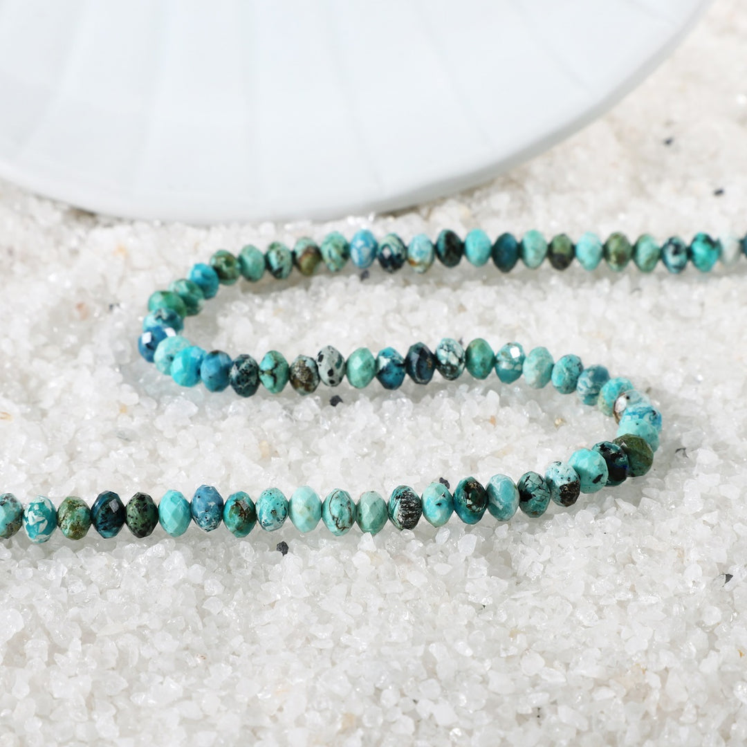 Side View of Blue Opaline Beads Necklace