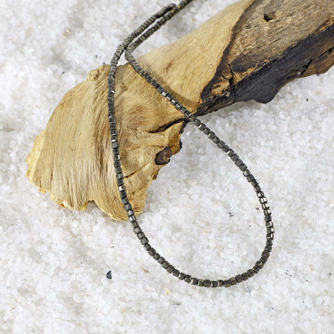 Pyrite Cube Beads Necklace