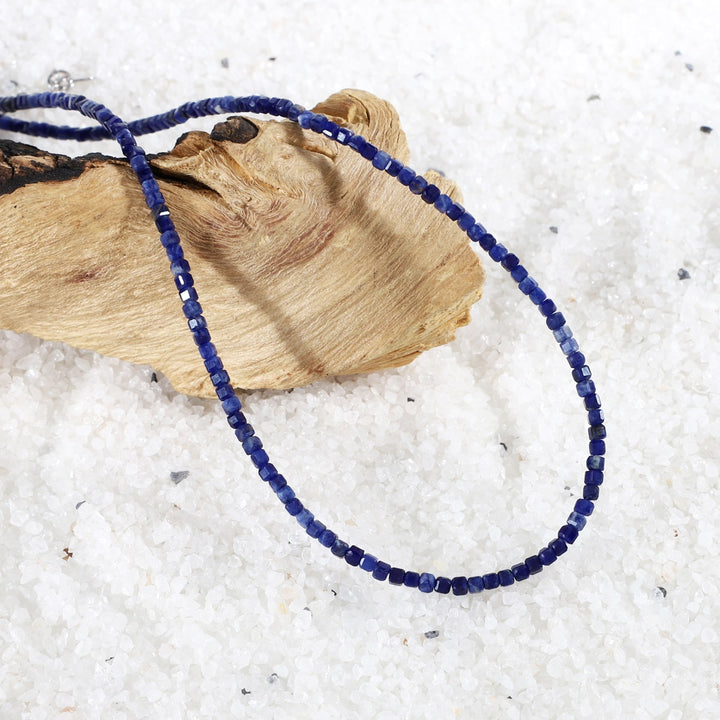 Sodalite Cube Necklace Front View