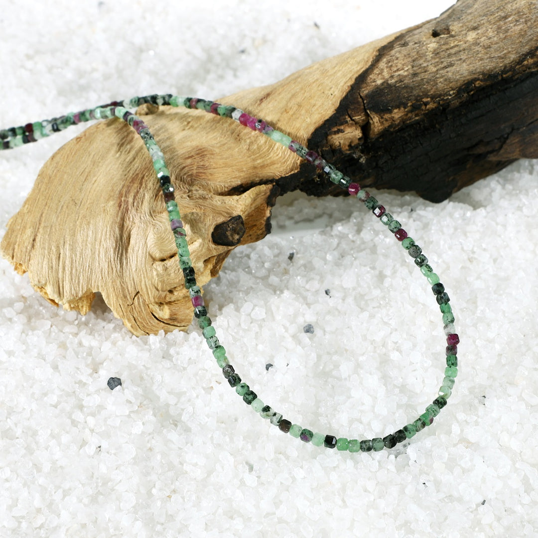 Capturing the Sparkle - Ruby Zoisite Cube Beads