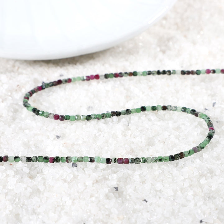 Side View - Handcrafted Ruby Zoisite Necklace