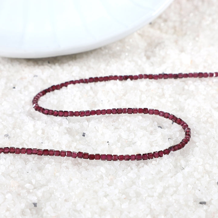 Side View - Handcrafted Garnet Necklace