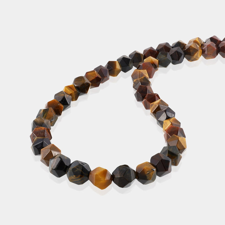 Close-up of Tiger's Eye Star Beads