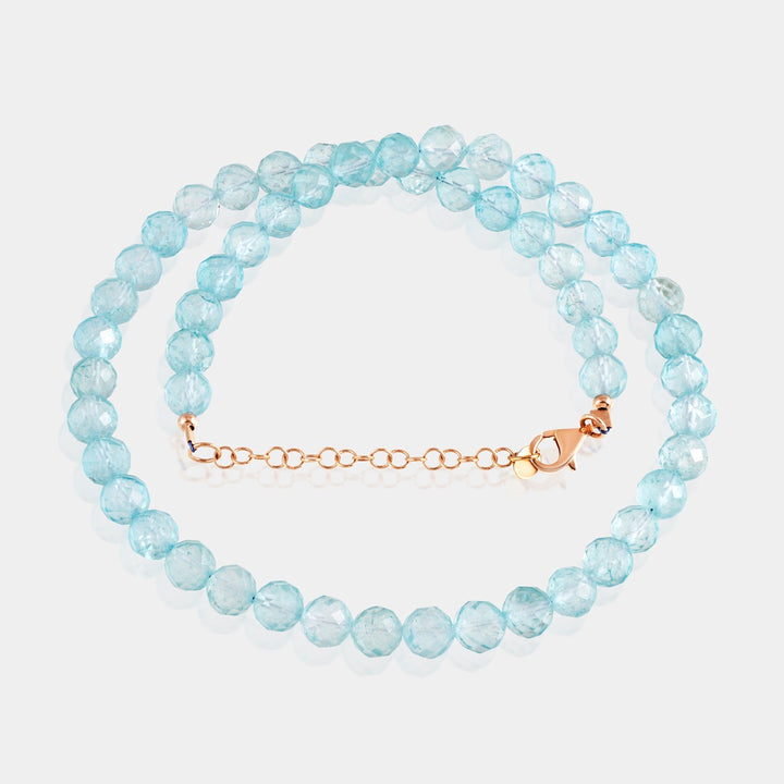 Rose Gold Plated Blue Topaz Necklace