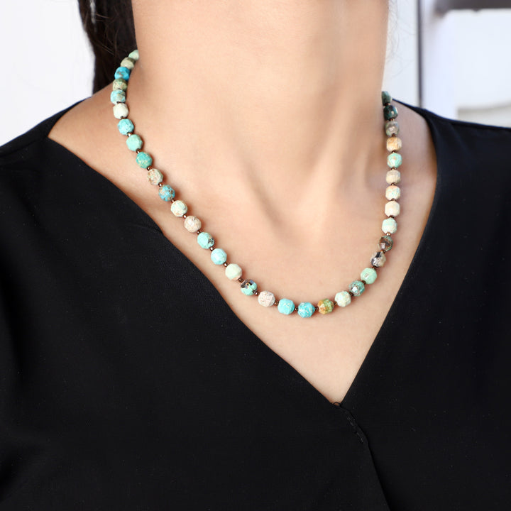 Model Wearing Turquoise Tranquility Necklace