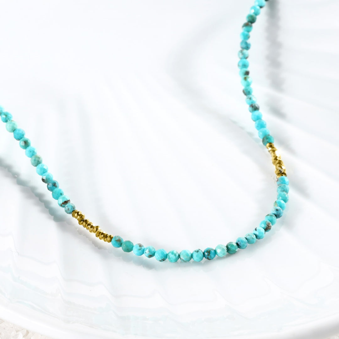 Turquoise and Hematite Necklace Side View