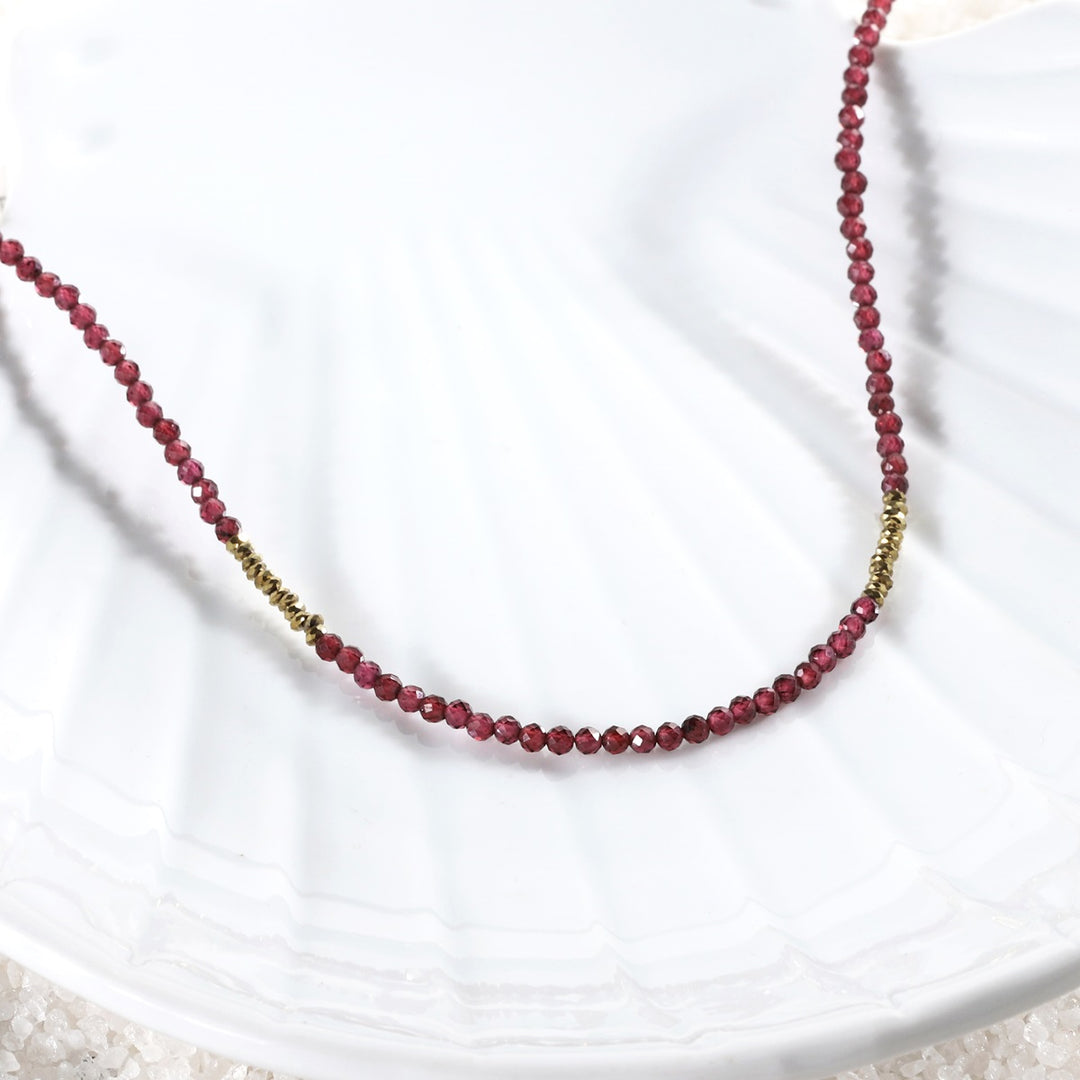 Close-up of Garnet Beads