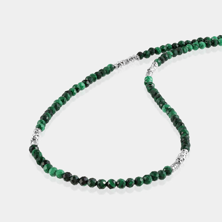 Malachite and Hematite Necklace Front View