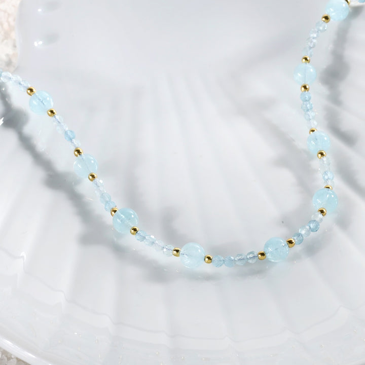 Smooth Round Aquamarine Beads