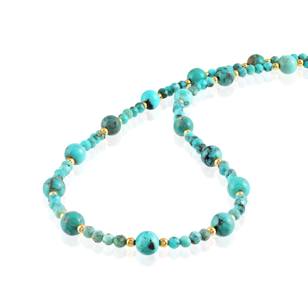 American Turquoise and Hematite Gemstone Necklace