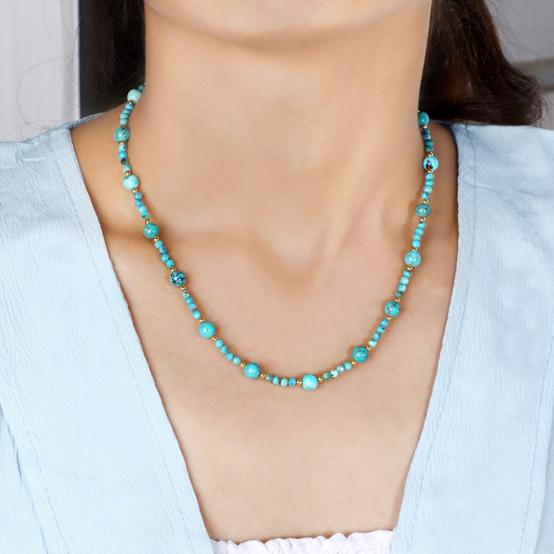 Adorn Yourself with American Turquoise and Hematite Necklace